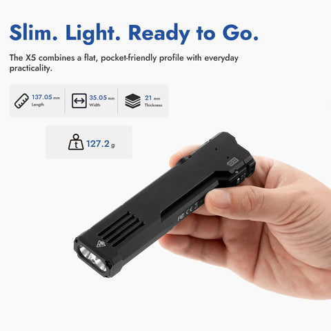 Person holding Rechargeable Flashlight With 1300 Lumens, 118 Meter Throw, Six Modes, 3 in 1 White LED UV Blacklight 365nm and Green Light