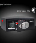 Digital Keypad Safe For Money And Jewelry With Bolt Down Kit, Steel Safe With Interior Lining, 0.78 Cu Ft, quick access open view