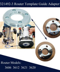 Rock Solid Router Template Guide Adapter Replacement Crafted For Weekend Warriors And Pros, steel adapter for pattern tracing.