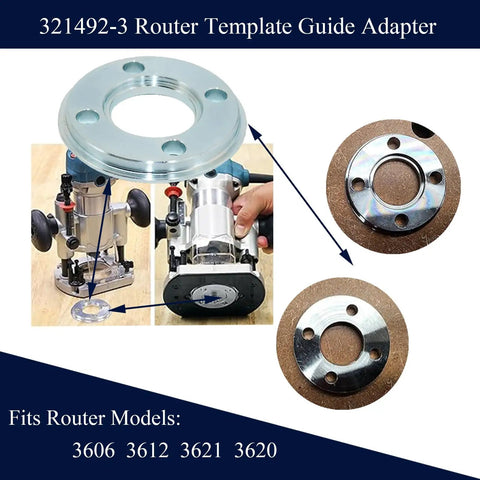 Rock Solid Router Template Guide Adapter Replacement Crafted For Weekend Warriors And Pros, steel adapter for pattern tracing.