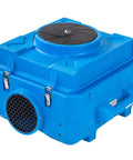 Workhorse 500 CFM HEPA air purifier and negative air scrubber, blue rotomolded plastic, front view, designed for job sites.