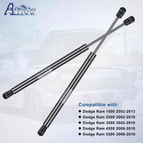 Image showing Pair Of Hood Lift Supports Gas Springs For Dodge Ram 1500 2500 3500 4500 5500 Replace Front Hood Shocks And Struts