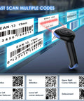2D Bluetooth Barcode Scanner With 3 In 1 Connectivity Bluetooth 2.4G And USB Wired Handheld Cordless QR Reader scanning barcodes