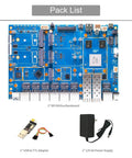 Next Gen Bpi R4 Pro Wifi 7 Router Board Packing Eight Gb Ddr4 And Mtk Rt7988a Core With Dual Ten Gig Sfp Plus Ports For Lightning Fast OpenWrt Homelab Rigs And Slick Nas Setups With Power Kit including motherboard, USB adapter, and power supply.