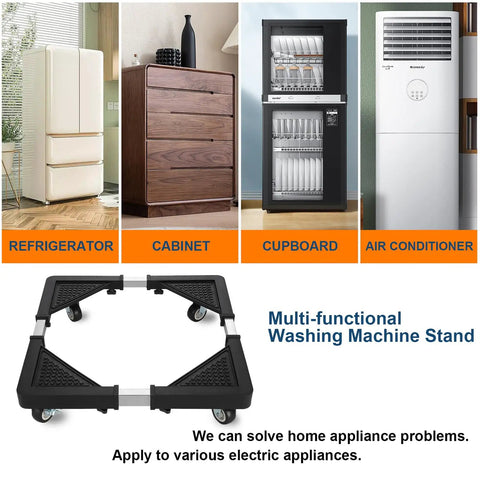 Adjustable Appliance Dolly Base With Four Locking Casters For Moving Washers Dryers Mini Fridges And Storage Units, multi-functional stand with wheels