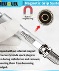Magnetic Swivel Spark Plug Socket Set 3/8 Inch Drive 12 Point With Extension Kit Includes 14mm Four Inch Thin Wall 9/16 Inch Six Inch And 5/8 Inch Ten Inch Extensions For Quick Auto Fixes, magnetic ring socket detail