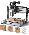 3020-PRO Ultra CNC Router Machine with all-metal frame, upgraded 710W spindle, 60mm stepper, for metal, wood, acrylic, PCB, shown engraving wood.