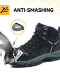 Waterproof Steel Toe Work Boots For Women With Wide Width, Non Slip And Lightweight Design, Slip Resistant Safety Shoes