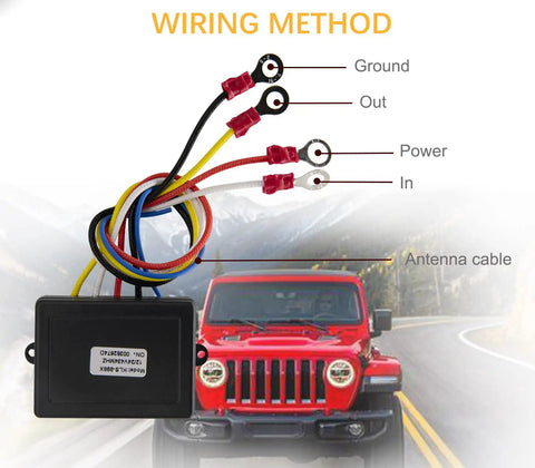 Wireless Winch Remote Control Kit 12V Handset Switch Controller With 100 Foot Range for ATV Truck Jeep SUV wiring method diagram