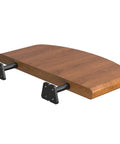 Eight Pack Six Inch Hidden Floating Shelf Brackets Heavy Duty Invisible Wall Bracket Supports Black Powder Coated Solid Steel mounted with a wood shelf.