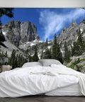 Bedroom with Rocky Mountains Hiking Wallpaper Peel And Stick Self Adhesive Removable Wall Mural For Living Room And Bedroom 100 Inch By 144 Inch Waterproof PVC Dope Backdrop