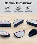 Two Pack Marble Pattern Cabinet Pulls With Fluid Texture Finish Black Semicircle Drawer Handles 3 Inch Hole Center Solid Sturdy Dope Hardware For Kitchen Vanity Bathroom Dresser displayed with features.