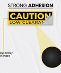 Watch Your Head Caution Low Clearance Signs 3 Pack 10x3 Inch Vinyl Decals, close-up peeled corner, strong adhesion