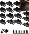 Zero Hassle Quick Install Cabinet Brackets And L Shape Furniture Joint Clips Tough As Nails Black Metal Fasteners for hidden shelf supports, 15 pack.