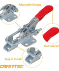 Heavy Duty Toggle Clamp With Adjustable U Bolt, 400 Lbs Holding Capacity, Anti Slip Hand Grip, Included U Bolt 40323