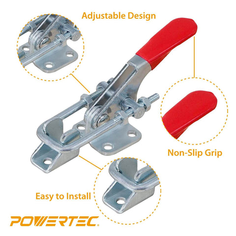 Heavy Duty Toggle Clamp With Adjustable U Bolt, 400 Lbs Holding Capacity, Anti Slip Hand Grip, Included U Bolt 40323