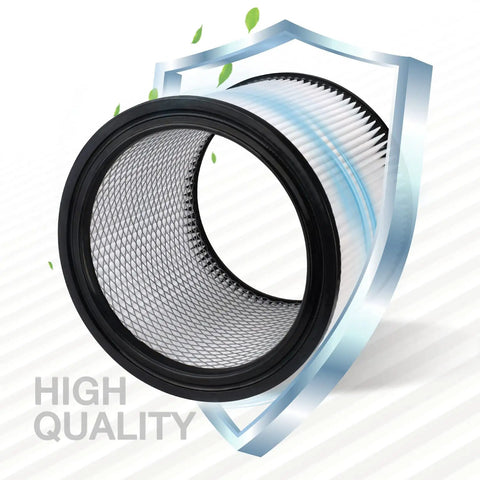 High-Performance Cartridge Filter For Wet And Dry Vacuums Nanofiber Filtration Paper PET Reusable 7-9/16 Inch Diameter
