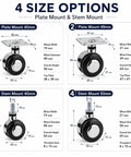 Four Pack Alloy Heavy-Duty Swivel Caster Wheels, 360 Degree Twin Wheel Casters With Plate Mount Or M8 Threaded Stem sizes