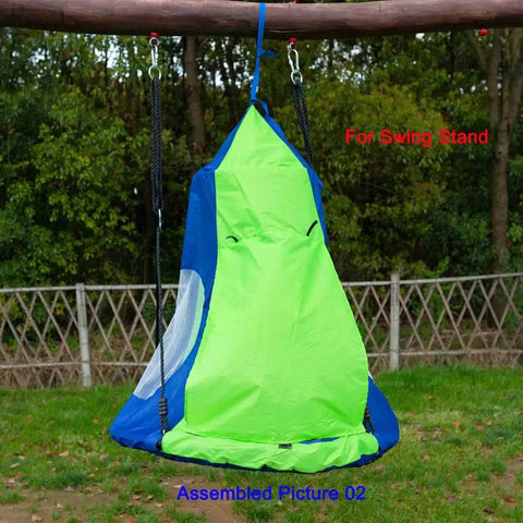 Waterproof Hanging Swing Tent Cover For 40 Inch Round Saucer Disc Nest Hammock Chair Play House Castle Nest in backyard setting