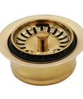 Three And One Half Inch Extra Deep Collar Kitchen Sink Waste Disposal Flange With Built In Strainer Stopper Polished Brass