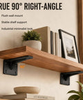 Shelf Bracket Beefy Heavy Duty L Bracket White 39cm with screws mounted on wood for kitchen or garage shelves