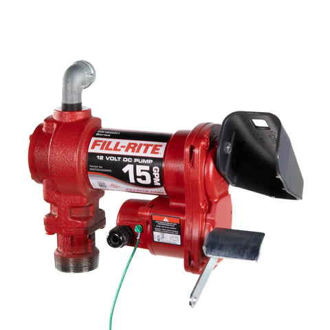 12V FR1204H Fuel Transfer Pump 15 GPM Pump Only Model Built Tough Cast Iron Construction, side view with junction box