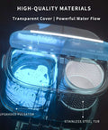 Compact Portable Washing Machine Mini Washer And Spin Dryer Combo 14 Lbs Twin Tub with clear cover and stainless steel tub.