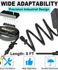 7 Pin Trailer Wiring Harness Kit with 8 Feet Heavy Duty 7 Way Cord Pigtail and Waterproof 7 Gang Junction Box for RVs
