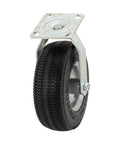 8 Inch Swivel Caster With Flat Free 2.80/2.50-4 Tire Mounted On Rigid Caster Non Marking Sawtooth Tread 275 Lb Capacity