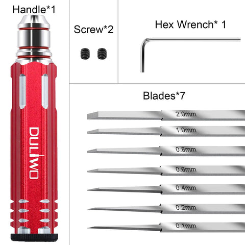 Model Scriber Tool For Resin And Gundam Carving With Seven Blades 0.1 0.2 0.4 0.6 0.8 1.0 2.0mm Dope For Panel Lines