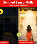 Motion Sensor LED A19 Bulbs With Dusk To Dawn, Soft White 3000K, 800 Lumens, 8.8W, 60W Equivalent, Indoor Outdoor No Brainer Lighting For Porch, Garage, Hallway, 2 Pack in porch safety comparison