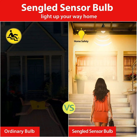 Motion Sensor LED A19 Bulbs With Dusk To Dawn, Soft White 3000K, 800 Lumens, 8.8W, 60W Equivalent, Indoor Outdoor No Brainer Lighting For Porch, Garage, Hallway, 2 Pack in porch safety comparison