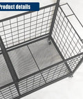 Top view of Go-To Heavy Duty Carbon Steel Sports Equipment Storage Cart with mesh bins and lockable wheels.