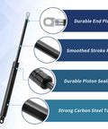 8 Inch Gas Struts 60N 13lb 6Kg Lift Supports for Toolbox Storage Box and Window, showing durable end plug and smooth stroke rod.