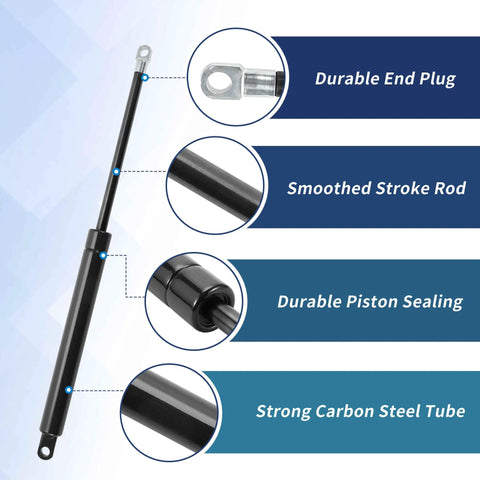 8 Inch Gas Struts 60N 13lb 6Kg Lift Supports for Toolbox Storage Box and Window, showing durable end plug and smooth stroke rod.