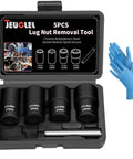 Twist Lug Nut Socket Set One Half Inch Drive Damaged Nut Lock Remover And Extractor Kit with 17mm 19mm 21mm 22mm Sockets