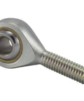 Sm4 Metric Male Rod End Bearing With 4mm Bore And M4x0.7 Threads showing brass bearing cap and threaded shaft for suspension use.