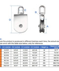 Six Pack M25 Single Pulley Snatch Block For Lifting And Rigging, 304 Stainless Steel Swivel Hook Block With One Quarter Inch Rope To One Inch Sheave, Heavy Duty Pulley Block, Up To Five Hundred Fifty Pound Load, M25 size chart