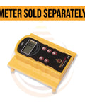 Hella Accurate Wood Moisture Meter Calibration Verification Standard For Pinless Meters, yellow calibration block with digital display.