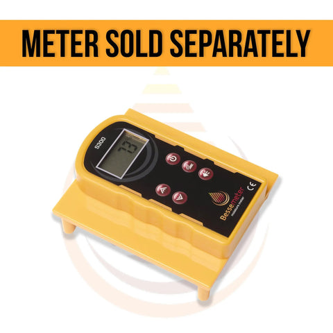Hella Accurate Wood Moisture Meter Calibration Verification Standard For Pinless Meters, yellow calibration block with digital display.