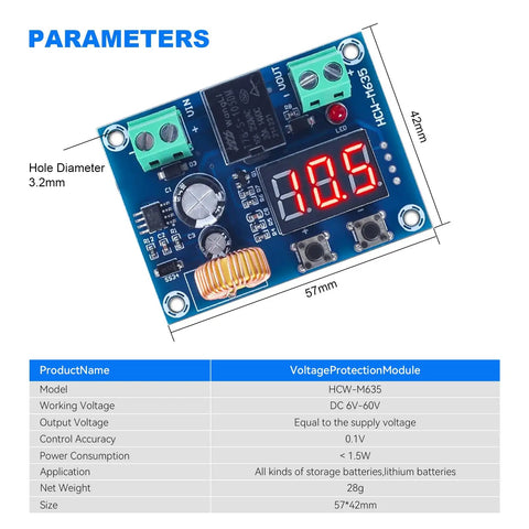 Straight Up Reliable Low Voltage Cutoff Relay Switch Automatic Battery Disconnect Protector Module For 12 To 36 Volt Lithium Lead Acid Solar Wind Kit Dual Pack with PCB display and connections.
