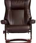 Java Faux Leather Swivel Recliner Chair With Ottoman Modern Armchair Ergonomic Push Manual Recline Front View