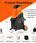 Powerful Electric Wood Chipper Shredder For Quick Yard Cleanup With 1800W Power, 4500 RPM, product parameters diagram