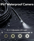 Triple Lens 5 Inch IPS Screen Snake Endoscope Camera With 16.5 Foot Flexible Cable Waterproof 1080P Borescope with LED light