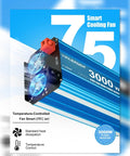 3000 Watt Pure Sine Wave Inverter Heavy Duty From 12V DC To 110V And 120V AC With LCD Display showing smart cooling fan