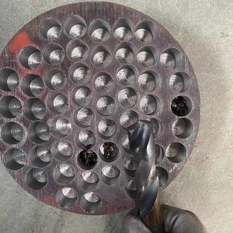One And Three Eighth Inch Cobalt Drill Bit HSSCO High Speed Steel M35 SD Twist Drill Bit For Stainless Steel shown drilling metal