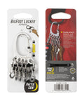 Bigfoot Locker Key Rack with five locking S Biners and stainless steel carabiner chain for secure key organization in packaging