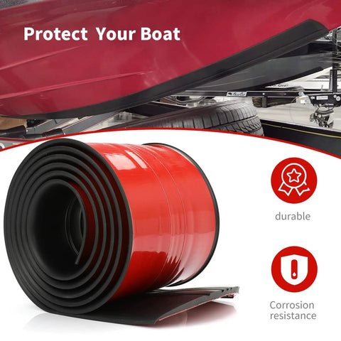 Heavy Duty Self Adhesive Boat Keel Guard And Badass Hull Armor Strips For Fiberglass Aluminum Fishing Vessels Black in a roll.