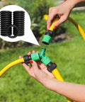 Person holding garden hose with 40 Pack Power Pressure Washer O Rings For 1 Quarter Inch And M22 Quick Connect Coupler.