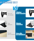 Image comparing premium thick furniture pads showing thicker, durable design with strong adhesion and non-slip features.